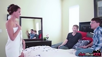 Sofie Marie, Naughty Stepmom With Natural Tits, Enjoys Threesome With Stepsons