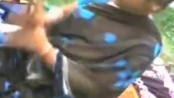 Indian Mature Lady And Young Lad Indulging In Sensual Breast And Genital Play