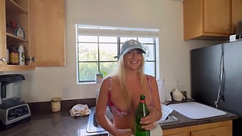Beautiful Hannah Louu Has Great Big Natural Tits And She Has Sex With Her Neighbor While Her Wife Is Away.